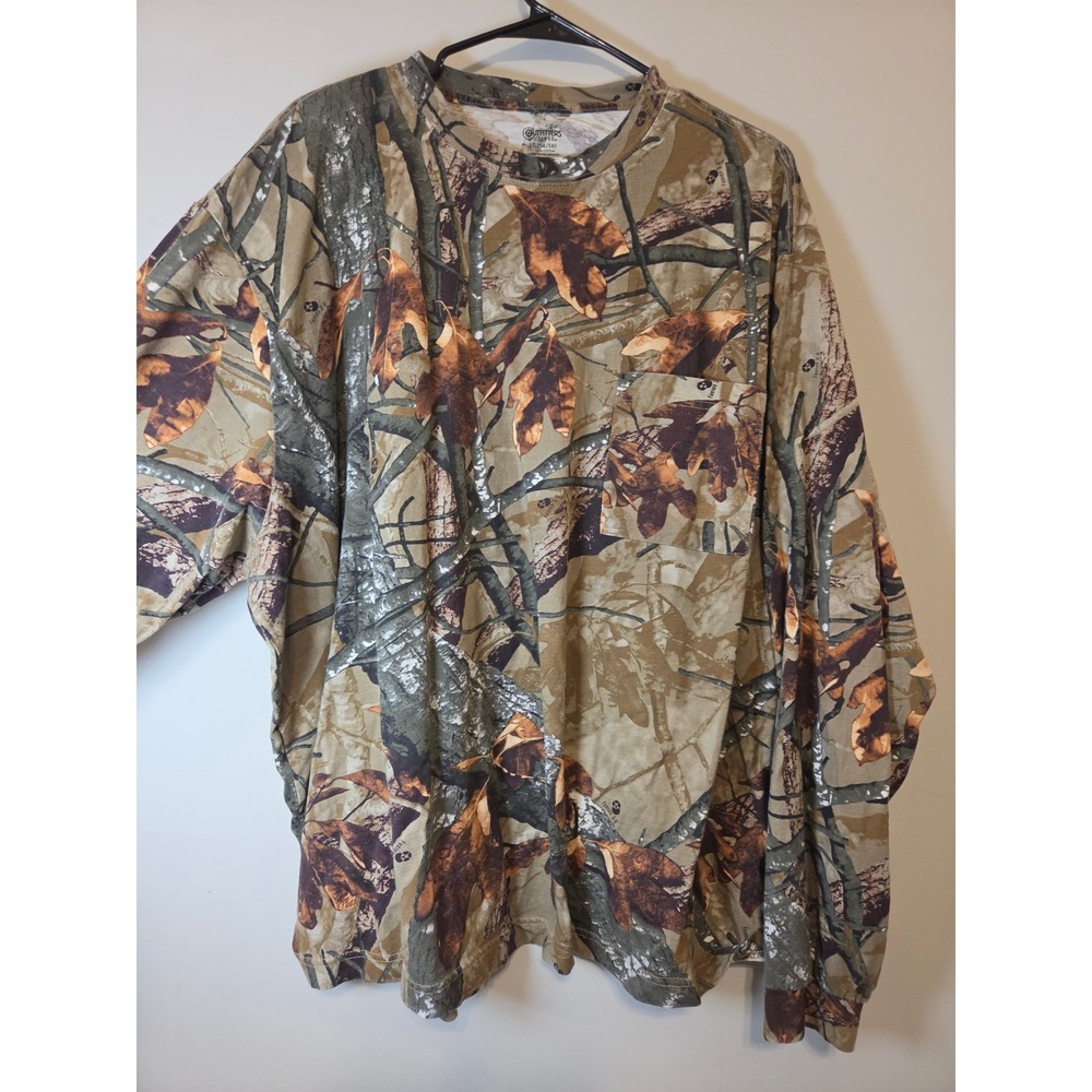 Outfitters Ridge Mens 3XL Camo Long Sleeve Pocket T-Shirt Fusion 3-D Cotton Tee